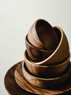 Acacia Wood Dinnerware Set
