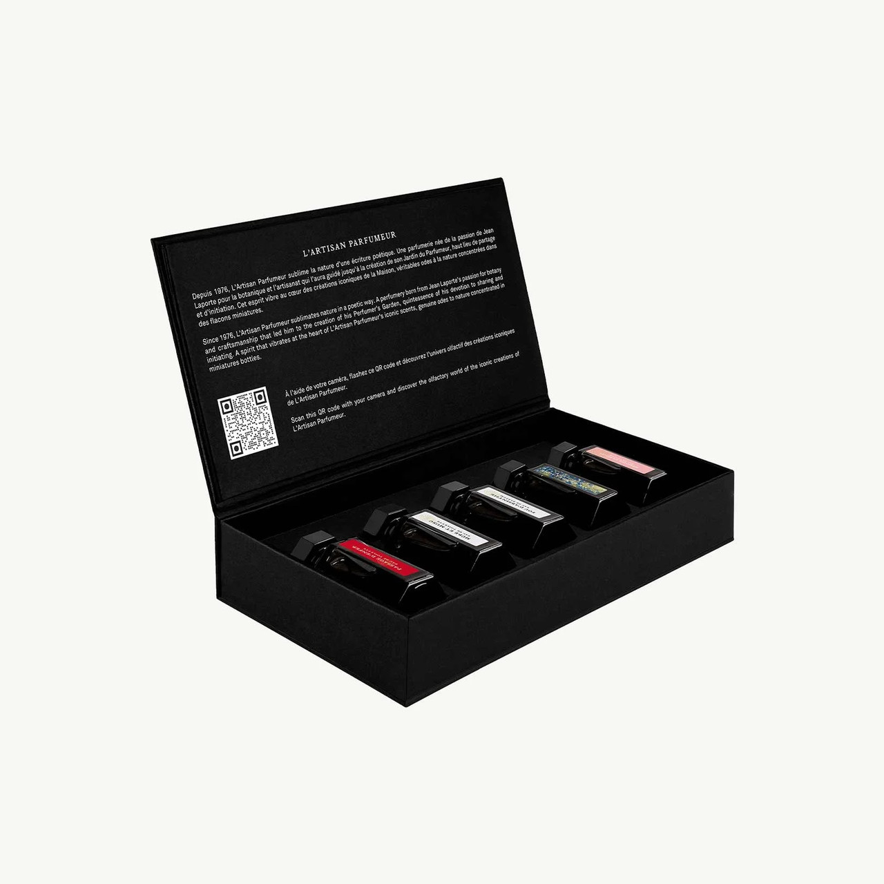 L'ARTISAN PARFUMEUR 5 * 5 ML MINI SET: FOU D'ABSINTHE EAU DE PARFUM + A FLEUR DE PECHE EAU DE PARFUM + MEMOIRE DE ROSES EAU DE PARFUM + PASSAGE D'ENFER EAU DE TOILETTE + UN AIR DE BRETAGNE EAU DE PARFUM