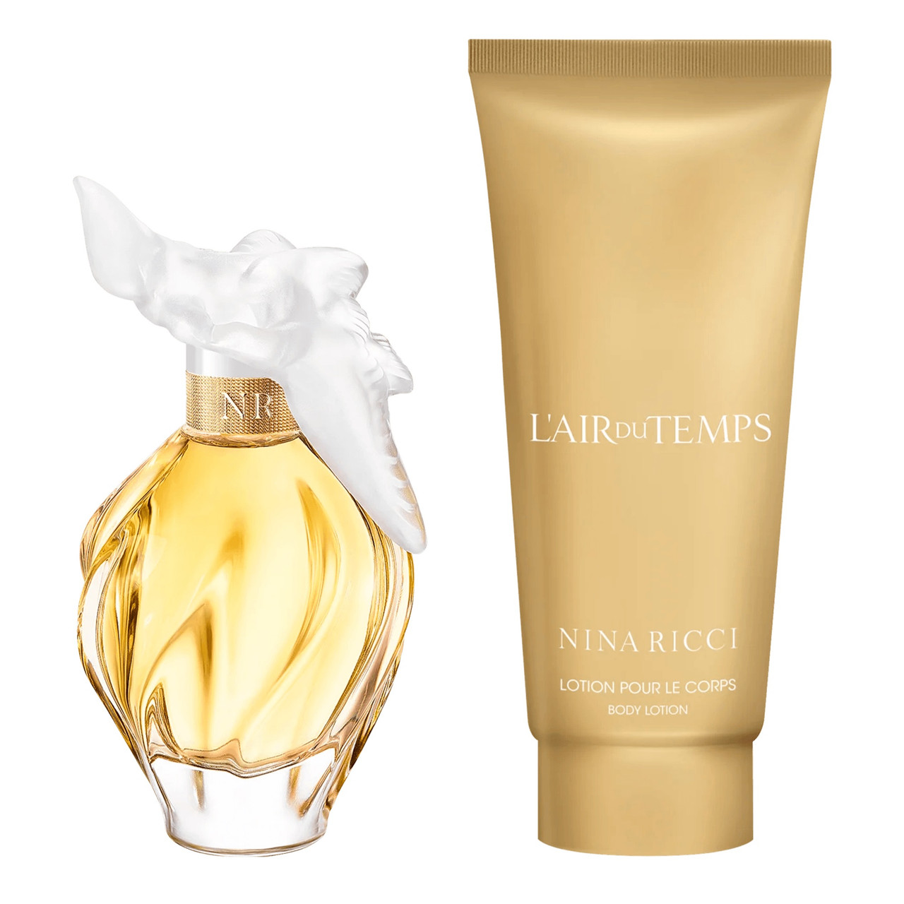 NINA RICCI L'AIR DU TEMPS 2 PCS SET FOR WOMEN: 1.7 EAU DE TOILETTE SPRAY + 2.5 BODY LOTION.