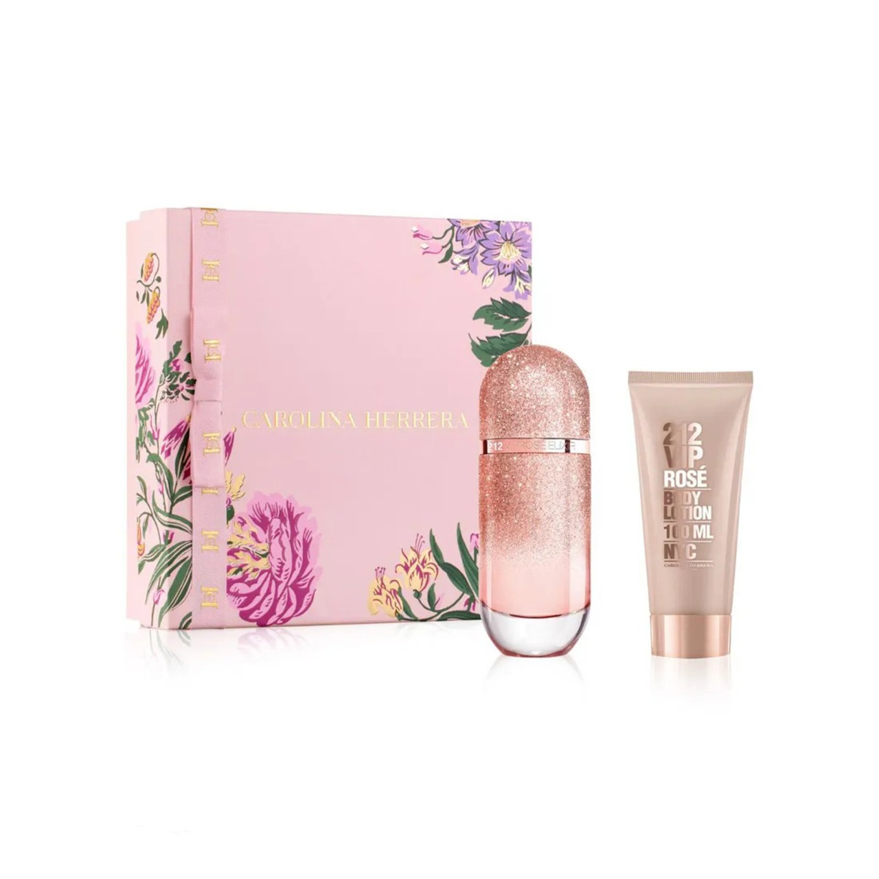 Carolina Herrera 212 Vip Rose 2 Pcs Set For Women: 2.7 Eau De Parfum Spray + 3.4 Body Lotion....