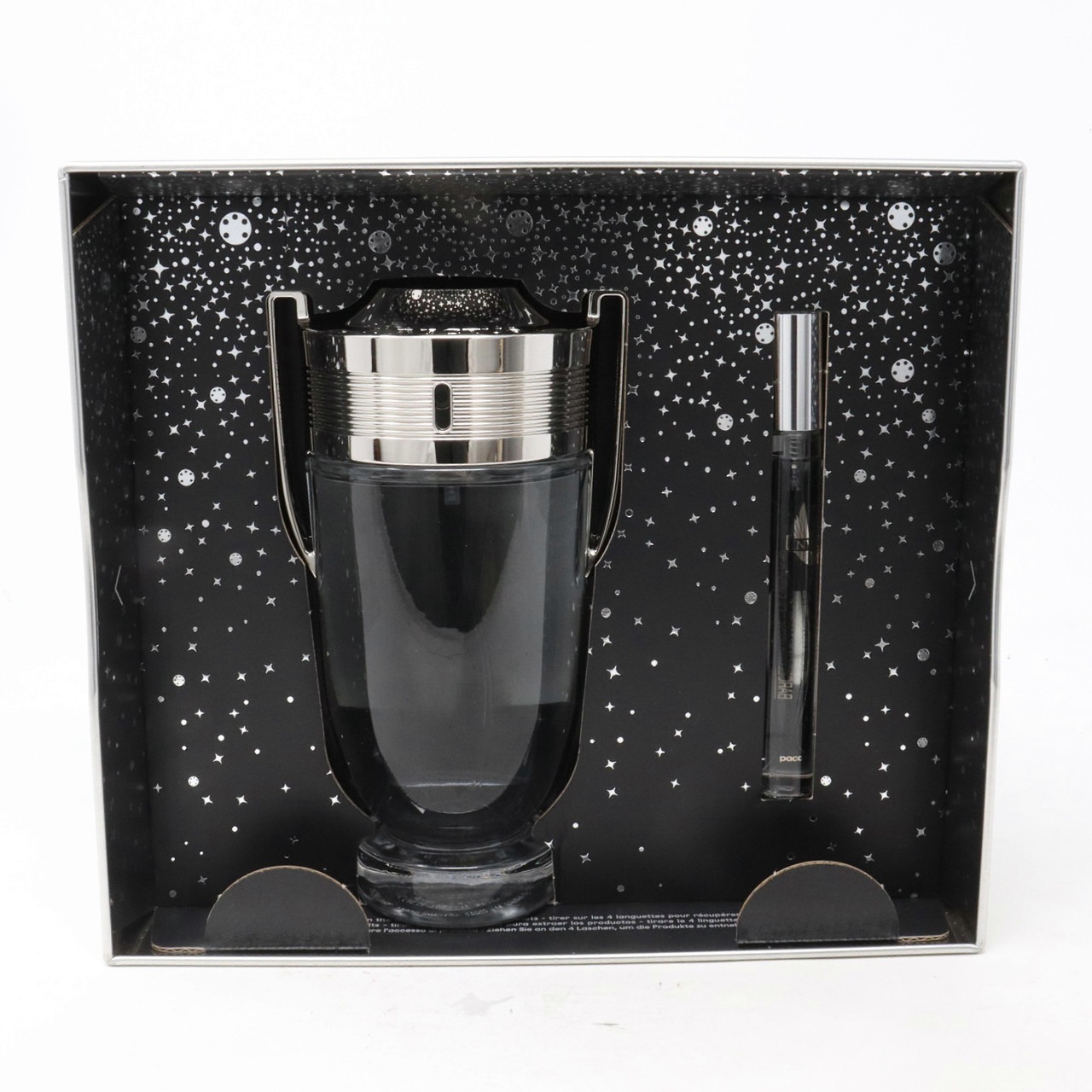 Paco Rabanne Invictus 2 Pcs Set For Men: 6.7 Eau De Toilette Spray + 0.34 Eau De Toilette Spray.