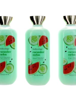 Cucumber Melon by Bodycology, 3 Pack 16oz 2 in 1 Body Wash & Bubble Bath women