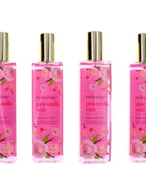 Pink Vanilla Wish by Bodycology, 4 Pack 8 oz Fragrance Mist for Women