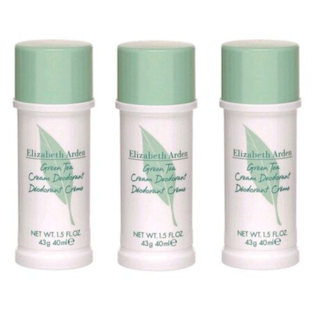 Green Tea by Elizabeth Arden, 3x1.5oz (4.5oz total) Cream Deodorant women
