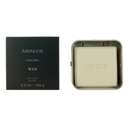 Awaken [08:00 GMT] by Tumi, 5.3oz Bar Soap men with Aluminum Case.