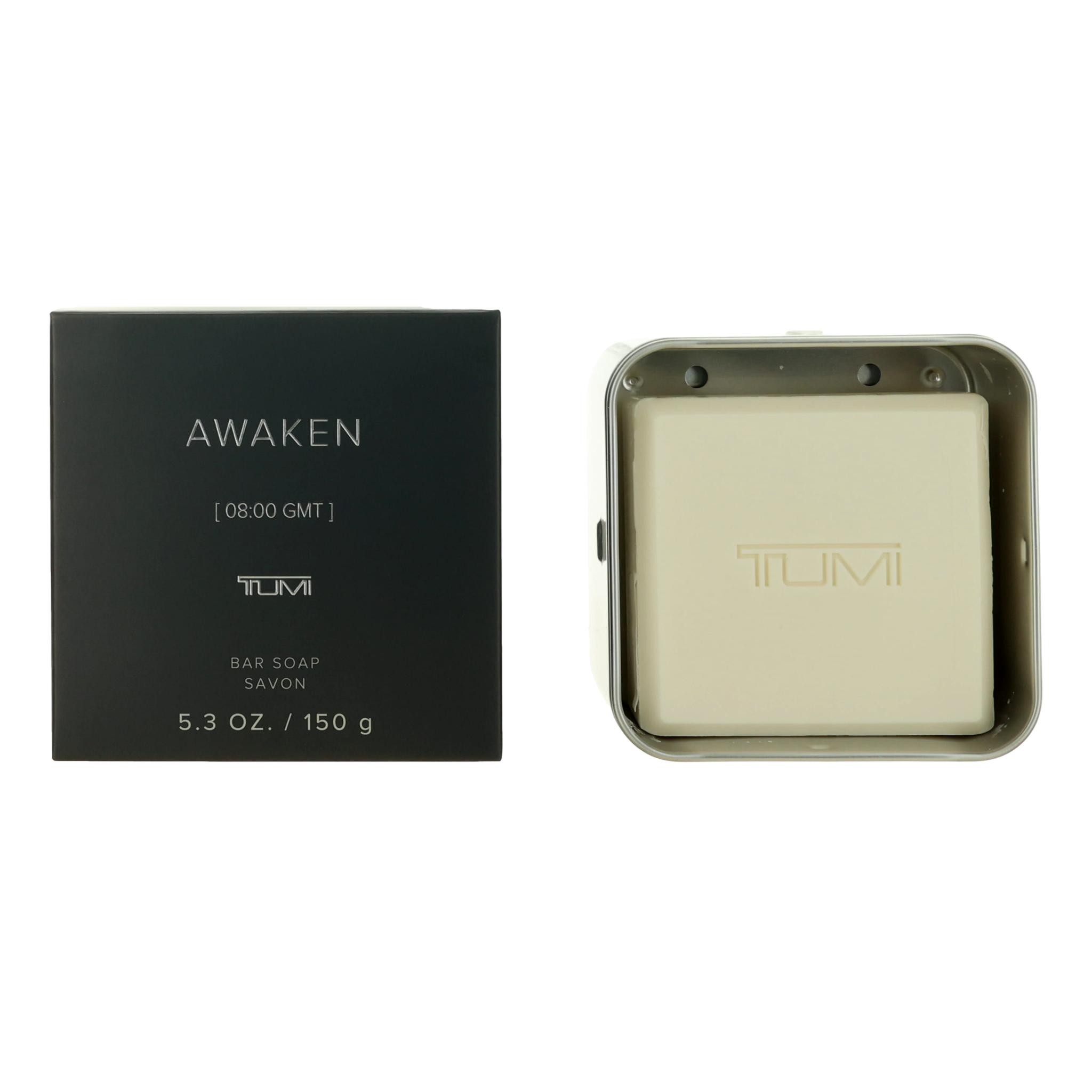 Awaken [08:00 GMT] by Tumi, 5.3oz Bar Soap men with Aluminum Case.
