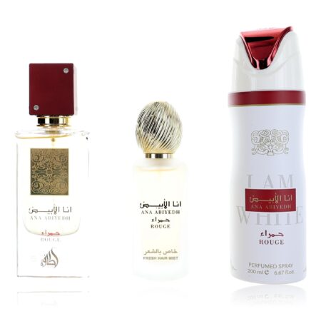 Ana Abiyedh Rouge by Lattafa, 3 Piece Gift Set for Unisex