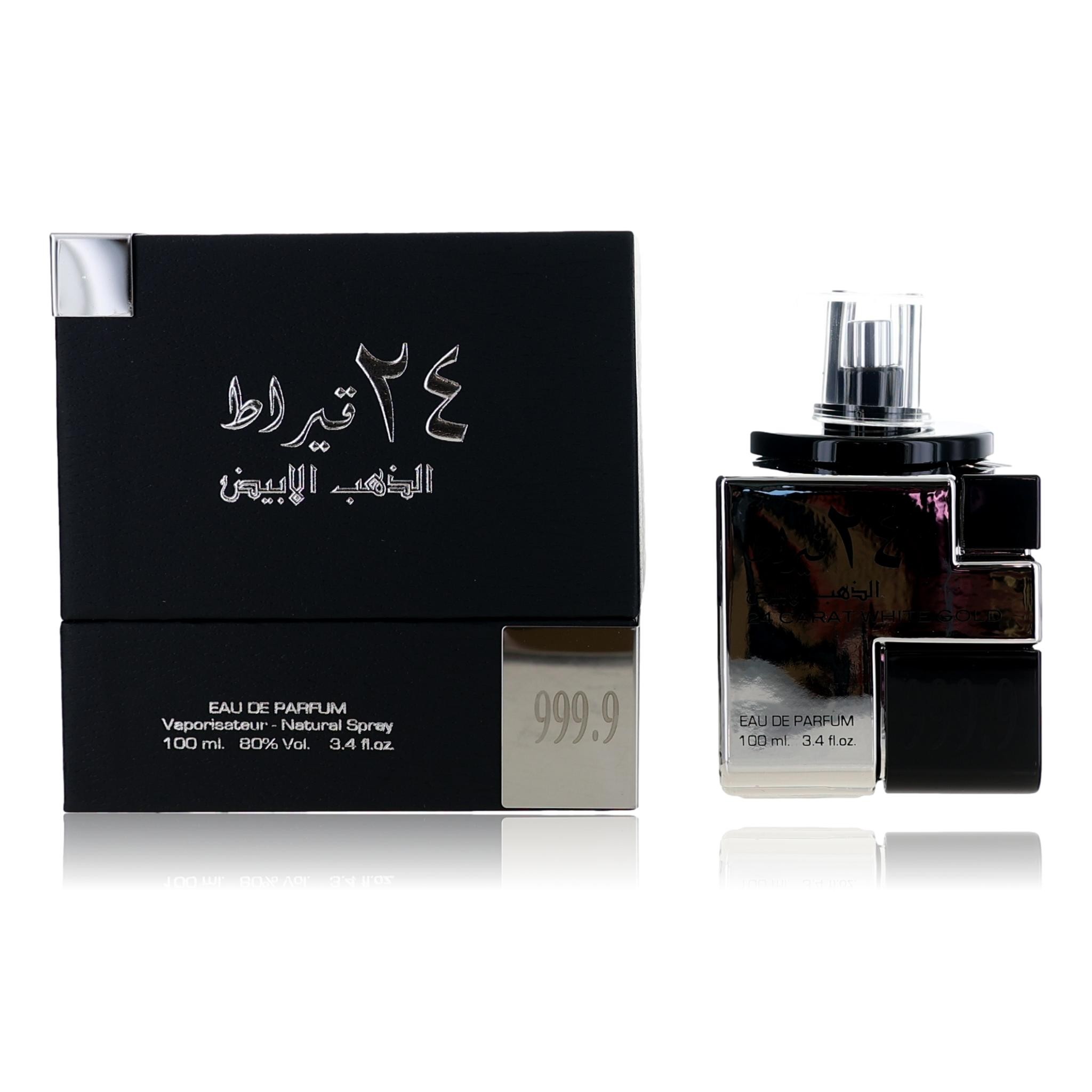 24 Carat White Gold by Lattafa, 3.4 oz EDP Spray for Unisex