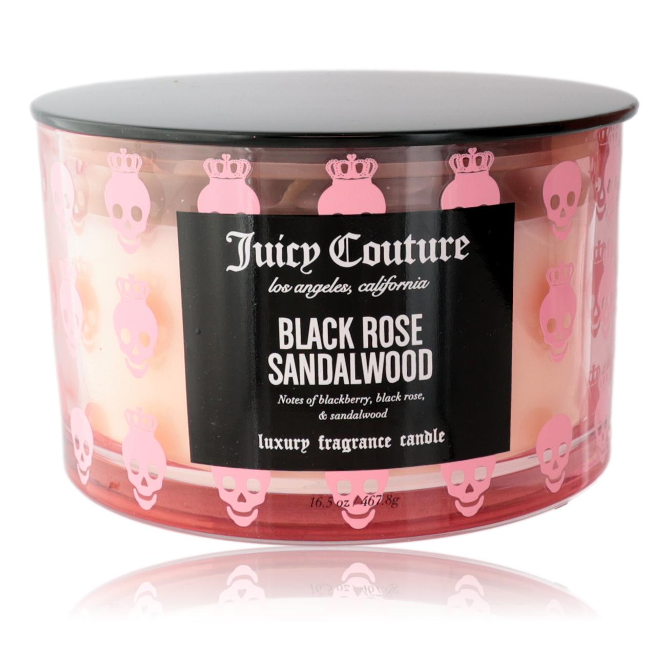 Juicy Couture 16.5oz Soy Wax Blend 3 Wick Candle - Black Rose Sandalwood