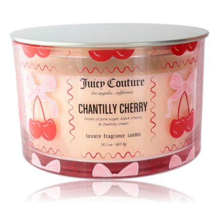 Juicy Couture 16.5 oz Soy Wax Blend 3 Wick Candle - Chantilly Cherry