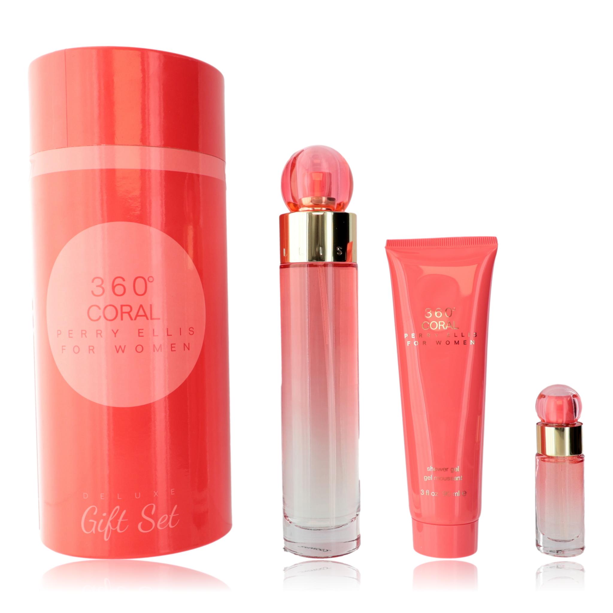 Perry Ellis 360 Coral by Perry Ellis, 3 Piece Gift Set for Women
