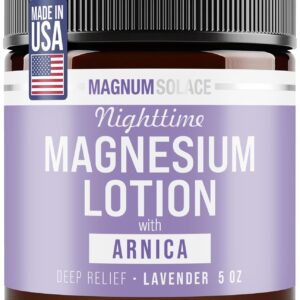 Nighttime Magnesium Lotion with Arnica by Magnum Solace, 5oz Lotion - Lavender