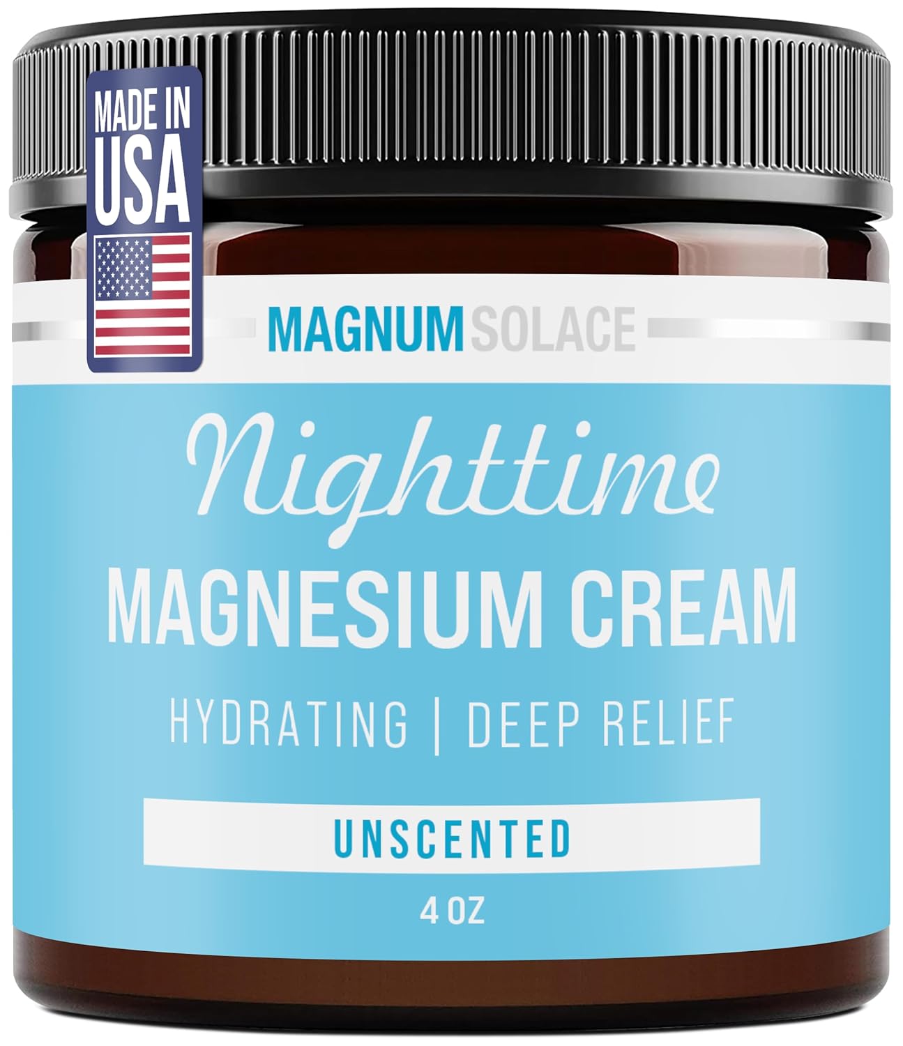 Nighttime Magnesium Cream by Magnum Solace, 5 oz Lotion - Unscented