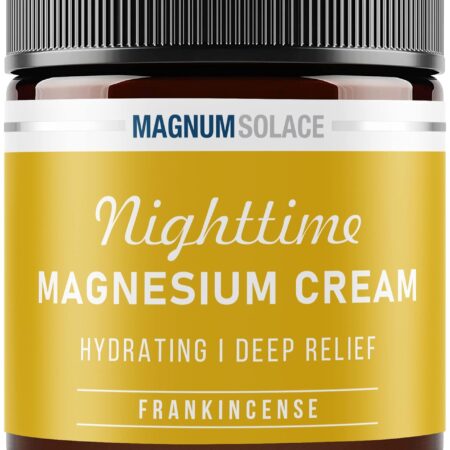 Nighttime Magnesium Cream by Magnum Solace, 5 oz Lotion - Frankincense